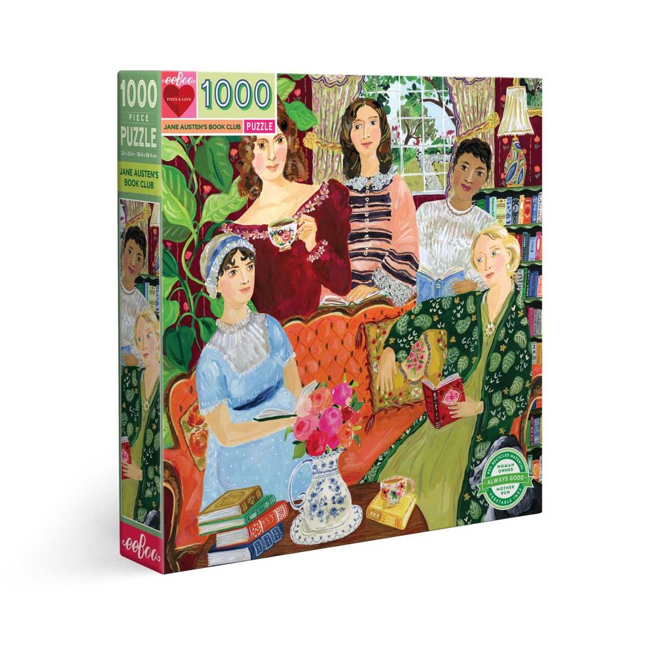 eeBoo Piece and Love Jane Austen's Book Club 1000 piece square adult Jigsaw Puzzle